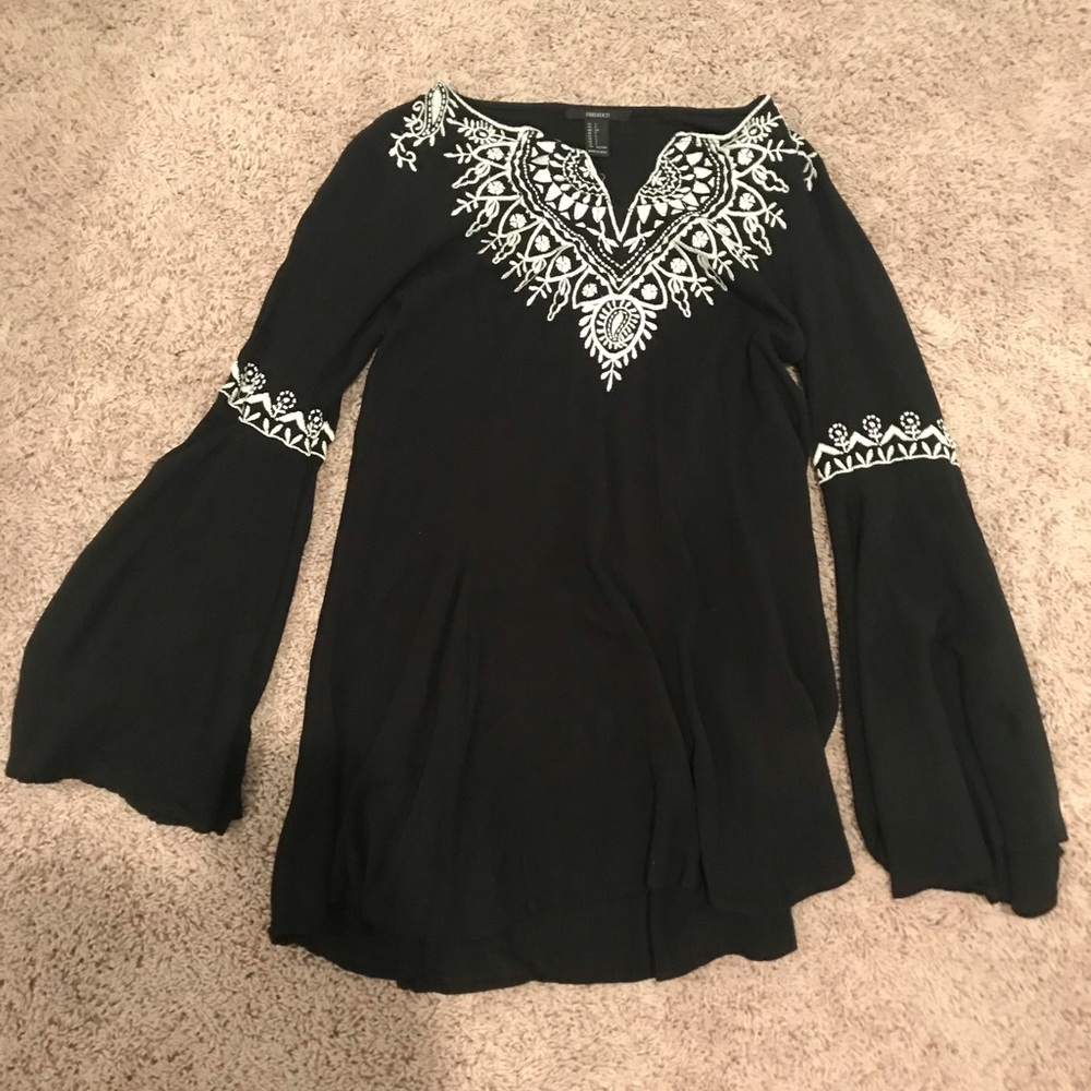 black and white forever 21 dress